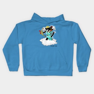 Valentine's Day Tuxedo Cupid Cat Kids Hoodie